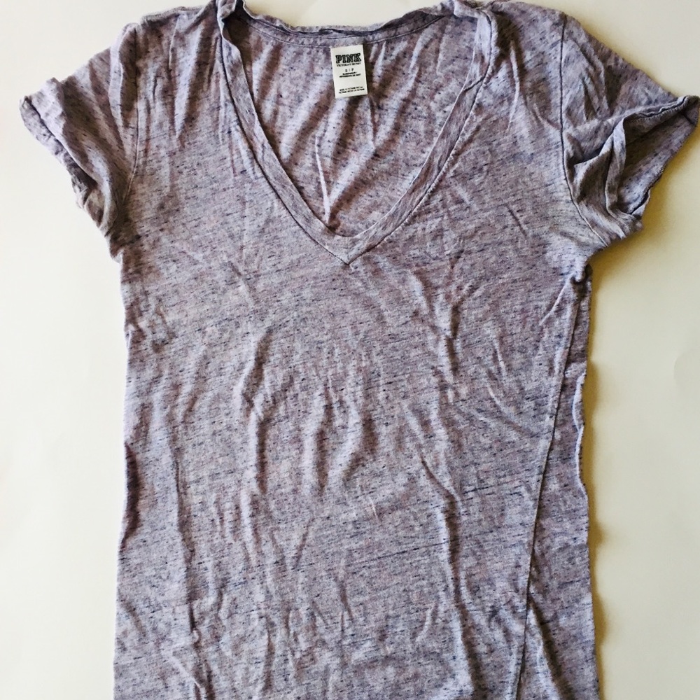 VS PINK- Sz sm Grey Heathered Tee
